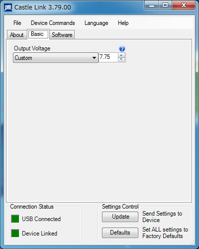 Castle-link電圧設定